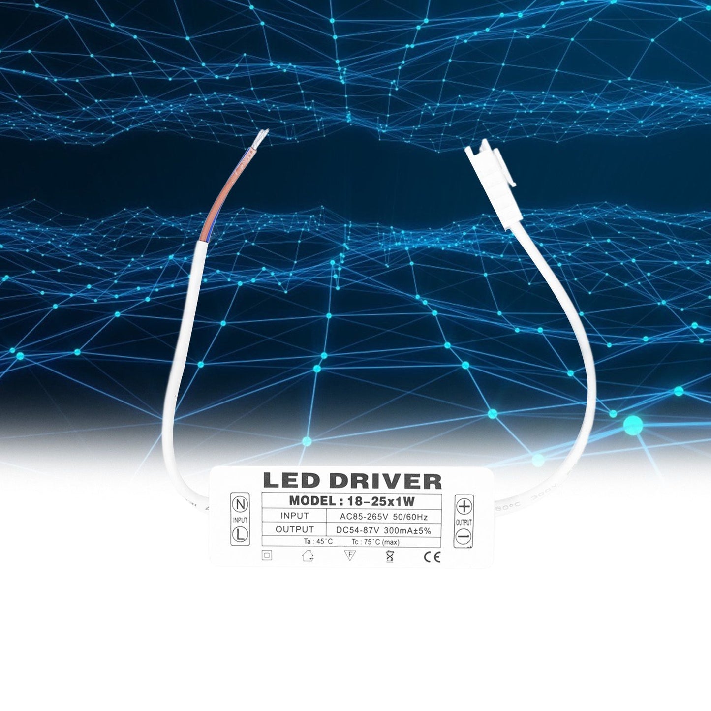 18-25X1W LED Driver Constant Current 300mA Input AC85-265V Output 54-87VDC LED Driver Transformer V1294-YM0523-3119210259711