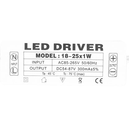 18-25X1W LED Driver Constant Current 300mA Input AC85-265V Output 54-87VDC LED Driver Transformer V1294-YM0523-3119210259711