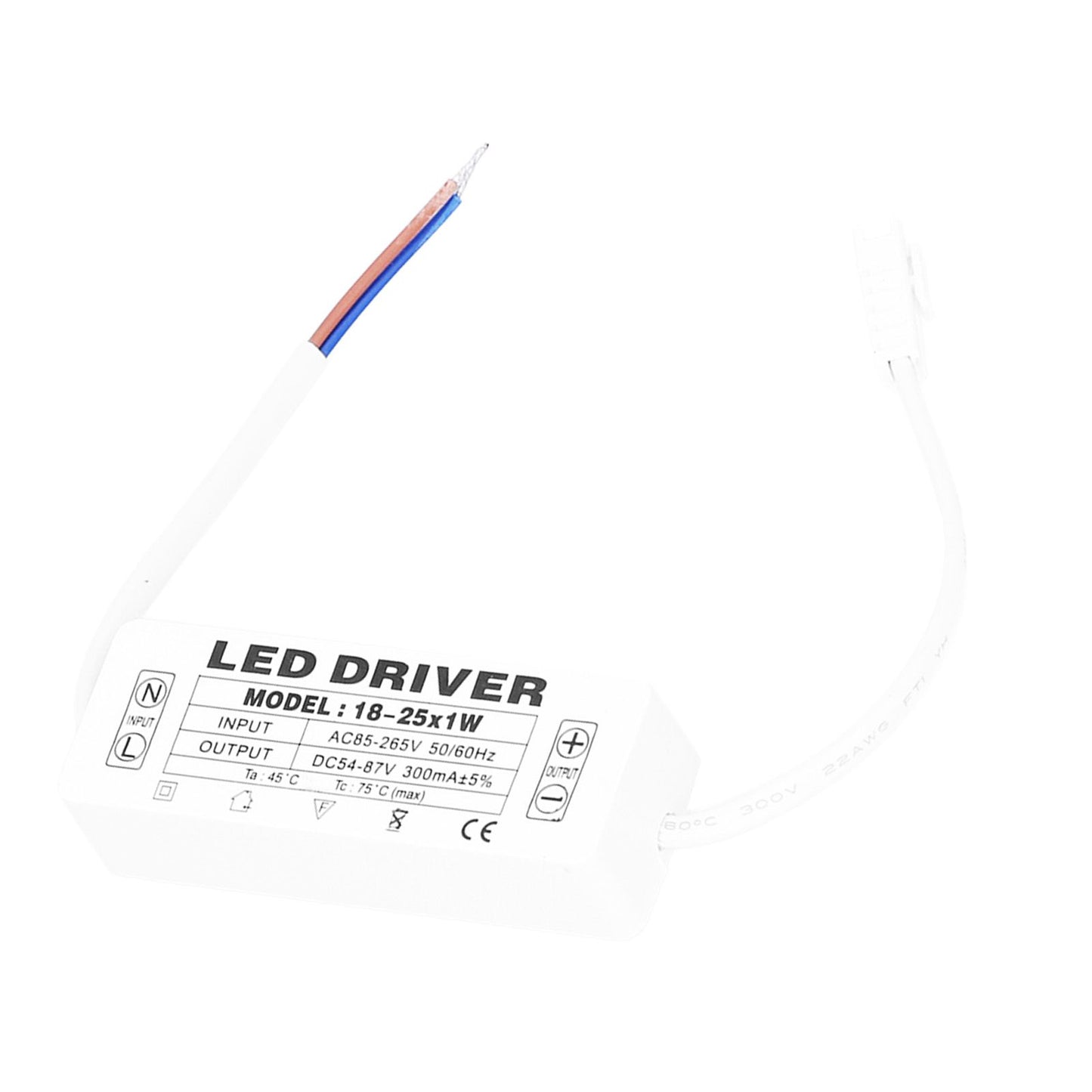 18-25X1W LED Driver Constant Current 300mA Input AC85-265V Output 54-87VDC LED Driver Transformer V1294-YM0523-3119210259711