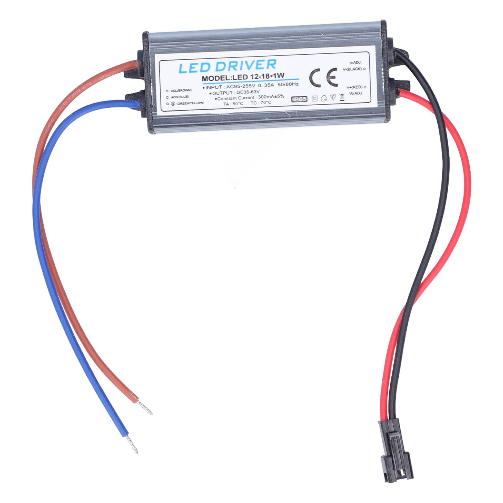 12-18X1W 300mA LED Driver AC95-265V/DC36-63V Waterproof LED Power Driver for LED Light Strips V1294-YM0523-3119210260411