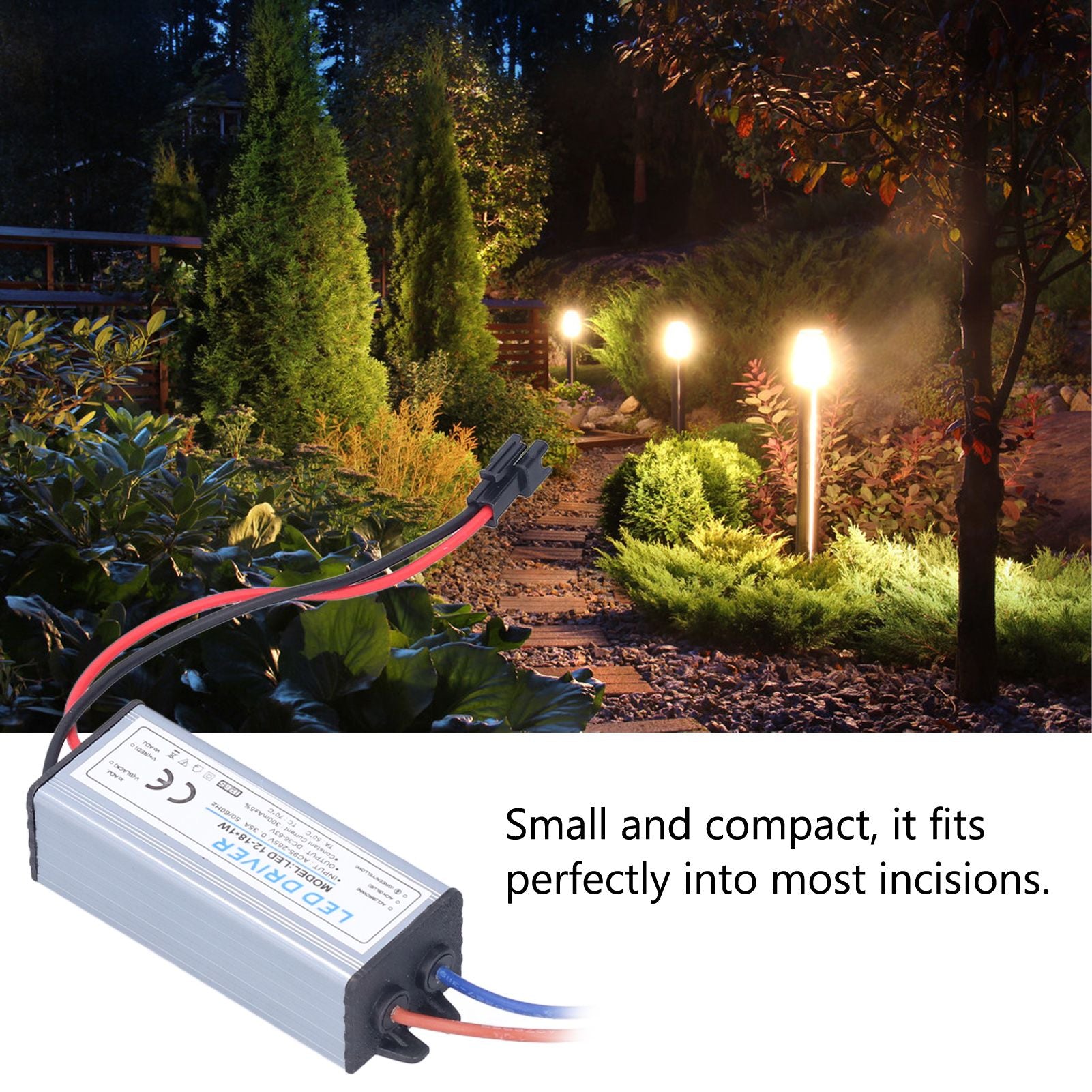12-18X1W 300mA LED Driver AC95-265V/DC36-63V Waterproof LED Power Driver for LED Light Strips V1294-YM0523-3119210260411