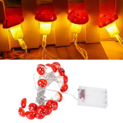 LED Light String 7.2ft 20 Red Muschroom Dedor LED String Light for Christmas Indoor Outdoor Decoration V1294-YM0523-3119210260511