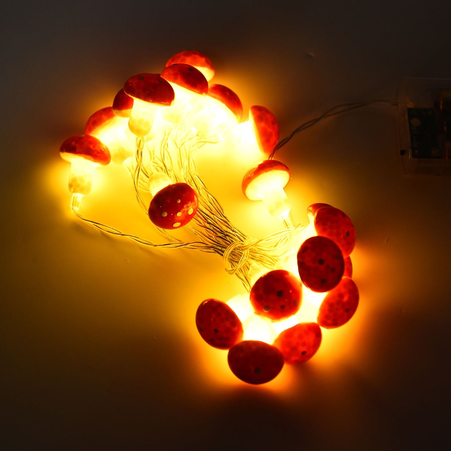 LED Light String 7.2ft 20 Red Muschroom Dedor LED String Light for Christmas Indoor Outdoor Decoration V1294-YM0523-3119210260511