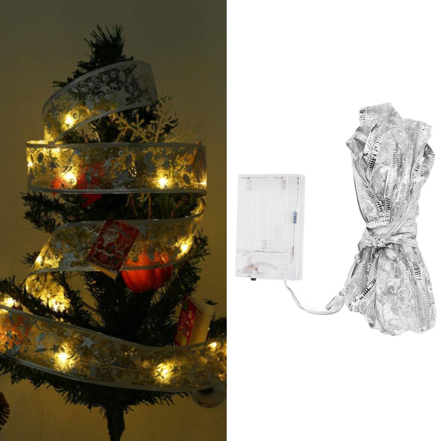 Ribbon String Lights 40LED Decorative Light Strings for Festival Holiday Party Decoration Battery Operated V1294-YM0523-3119210260711