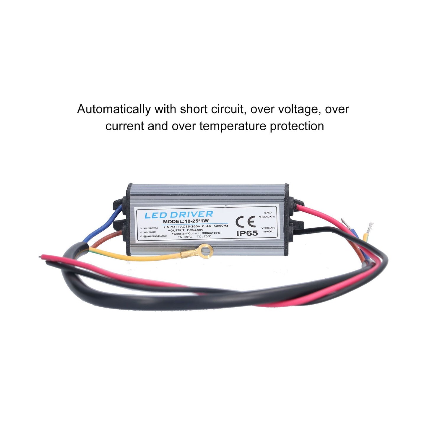 LED Driver AC85-265V DC54-90V 300mA Constant Voltage Lamp Transformer Power Supply Driver V1294-YM0523-3119210260811