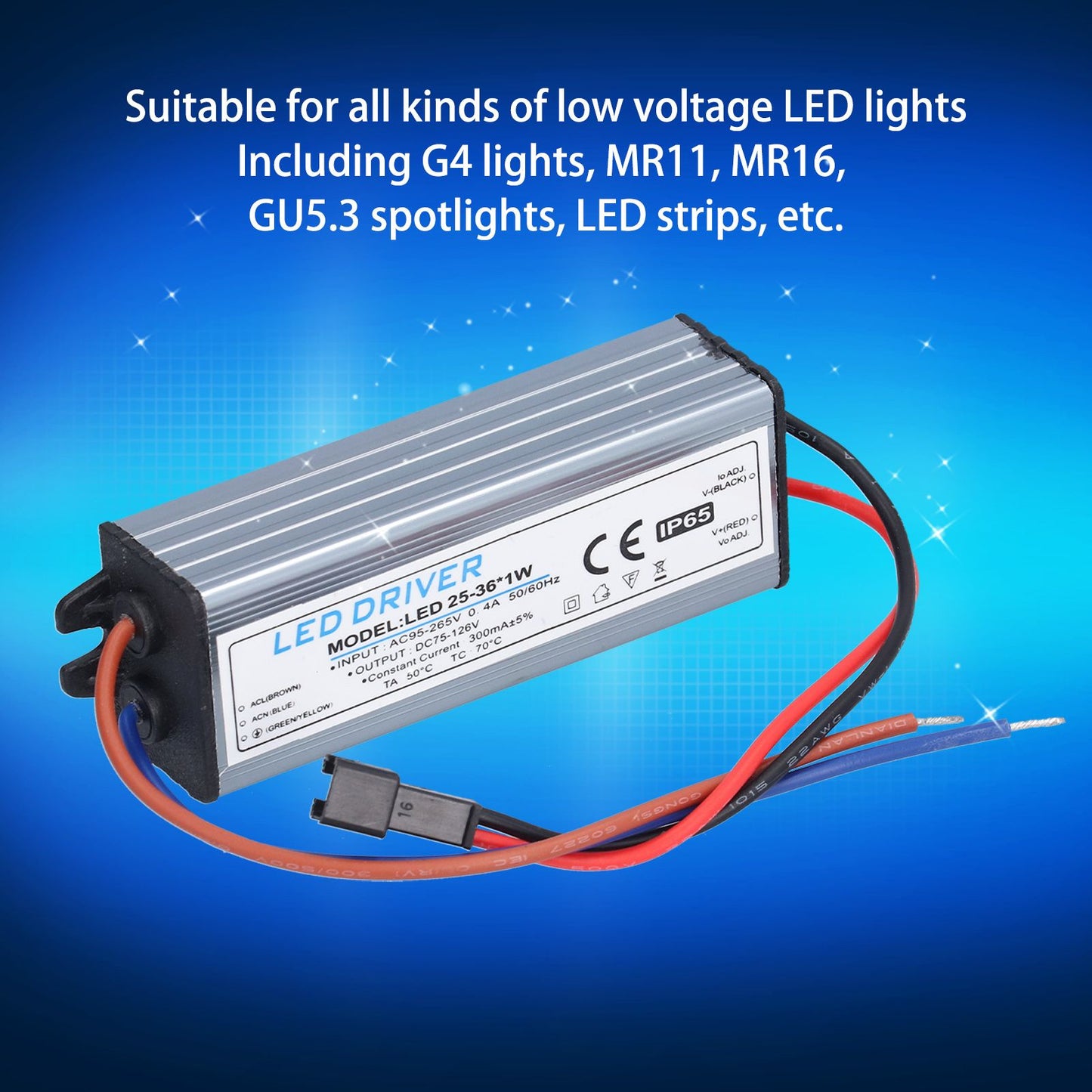 LED Driver Light Transformer DIY Lamp Driving Power Supply AC95-265V DC75-126V 25-36x1W 300mA V1294-YM0523-3119210261011