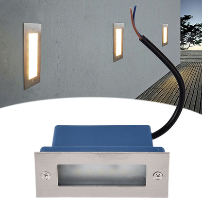 Step Lights Waterproof Stainless Steel Rectangle Landscape Staircase Lights for Indoor Outdoor 110-220V V1294-YM0523-3119210261711