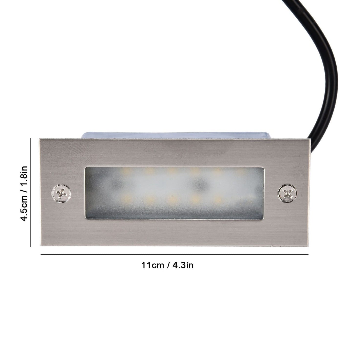 Step Lights Waterproof Stainless Steel Rectangle Landscape Staircase Lights for Indoor Outdoor 110-220V V1294-YM0523-3119210261711