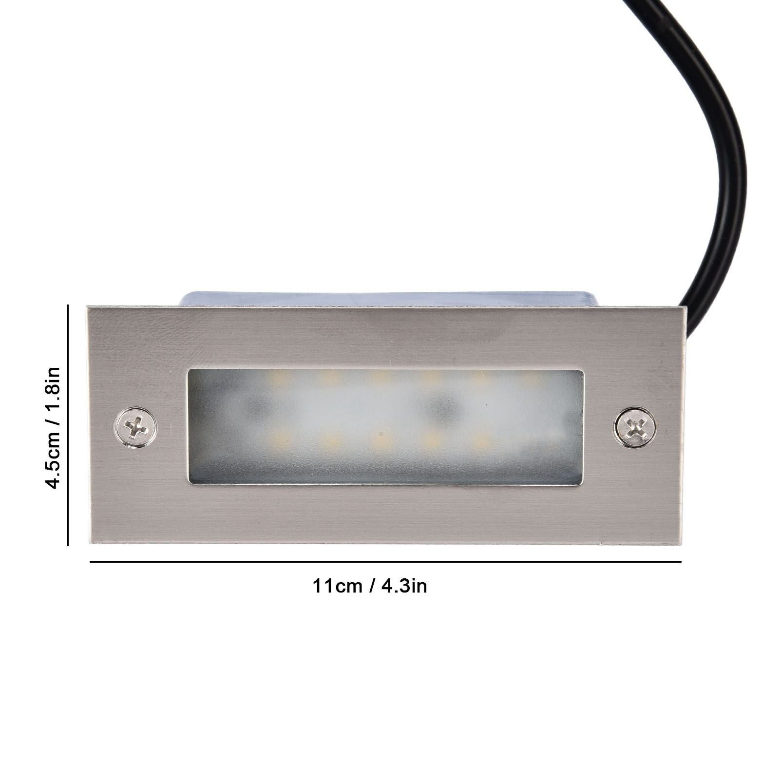 Step Lights Waterproof Stainless Steel Rectangle Landscape Staircase Lights for Indoor Outdoor 110-220V V1294-YM0523-3119210261711