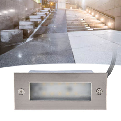 Step Lights Waterproof Stainless Steel Rectangle Landscape Staircase Lights for Indoor Outdoor 110-220V V1294-YM0523-3119210261711