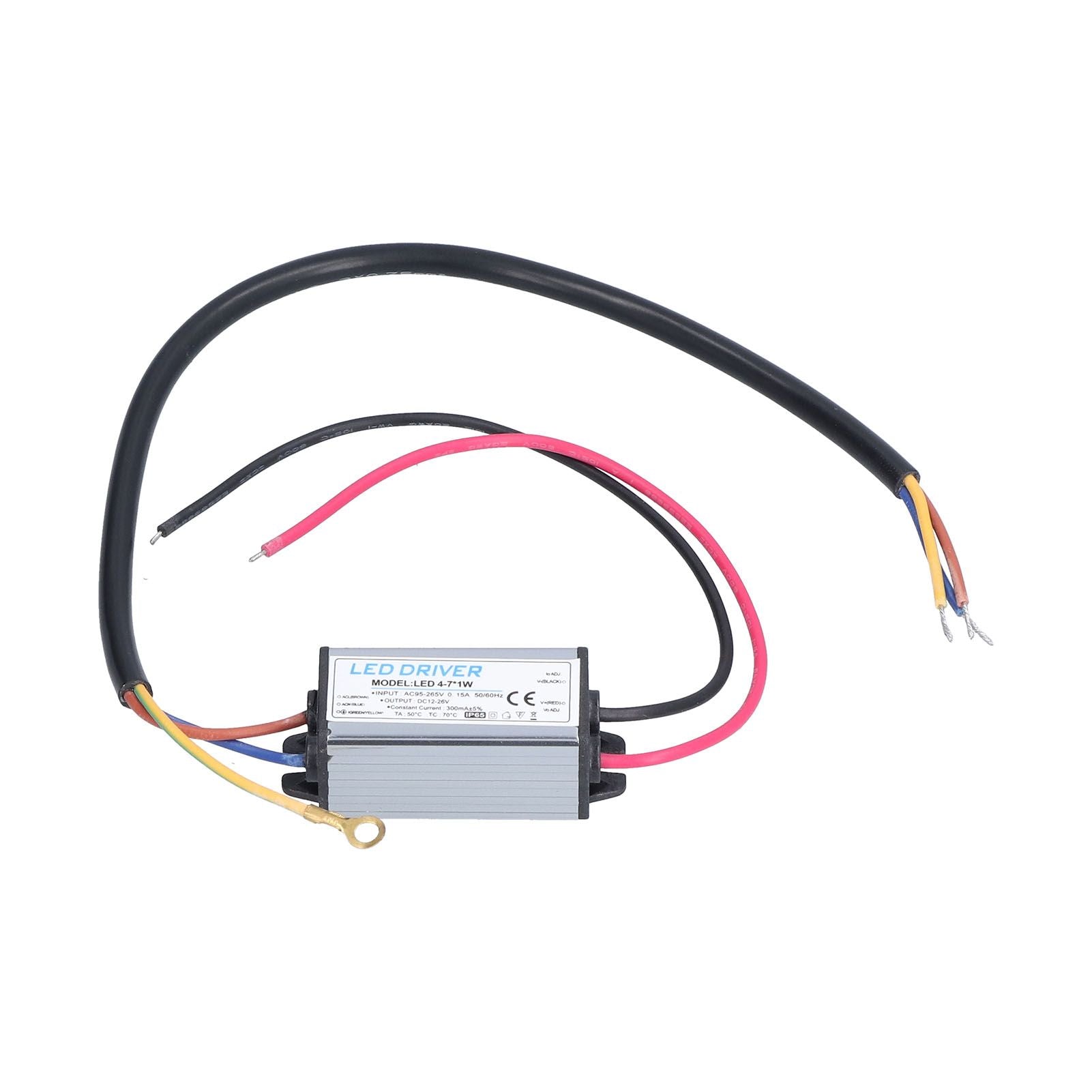 LED Driver AC 95-265V to DC 12-26V 300mA Power Supply Lighting Transformer IP65 Protection V1294-YM0523-3119210262011