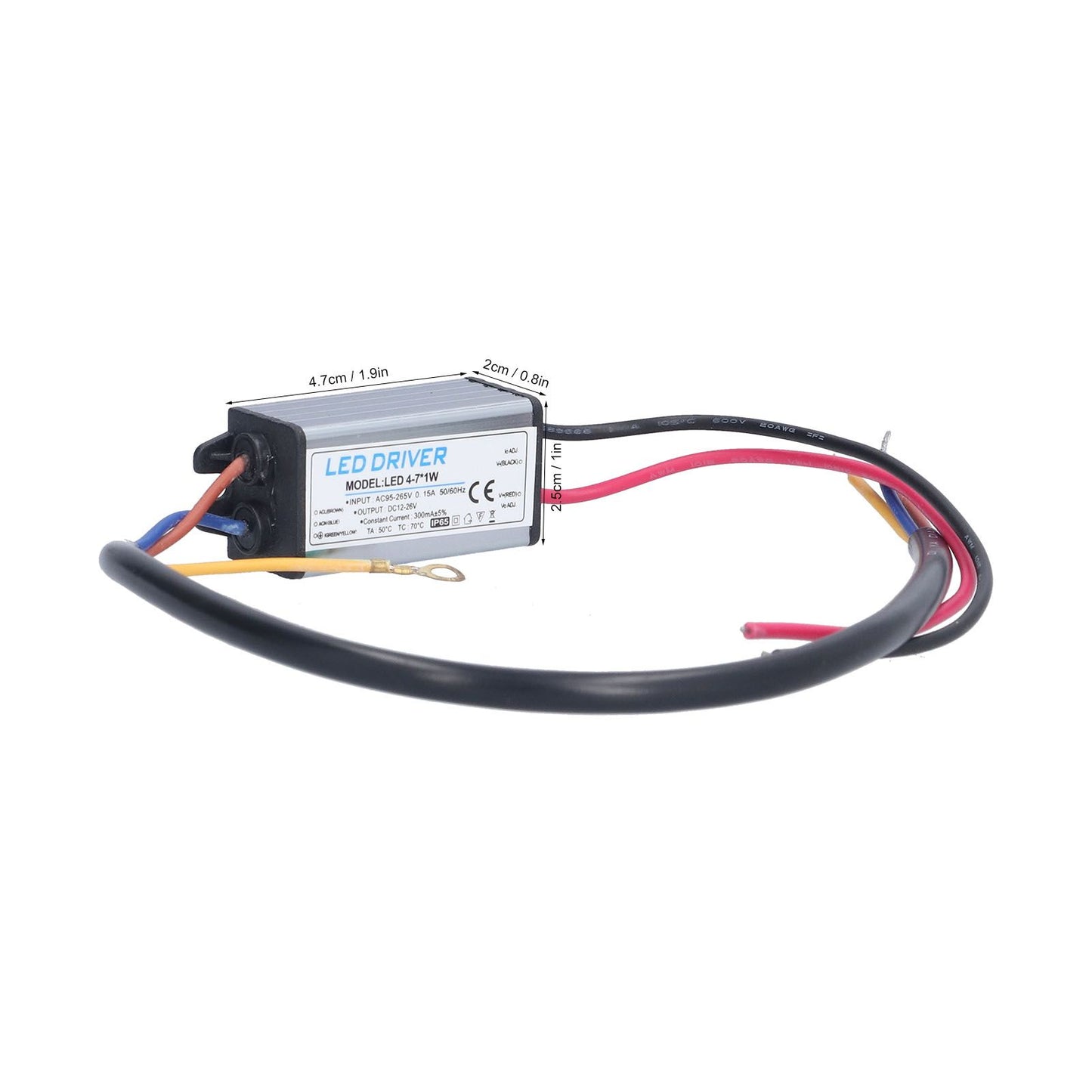 LED Driver AC 95-265V to DC 12-26V 300mA Power Supply Lighting Transformer IP65 Protection V1294-YM0523-3119210262011
