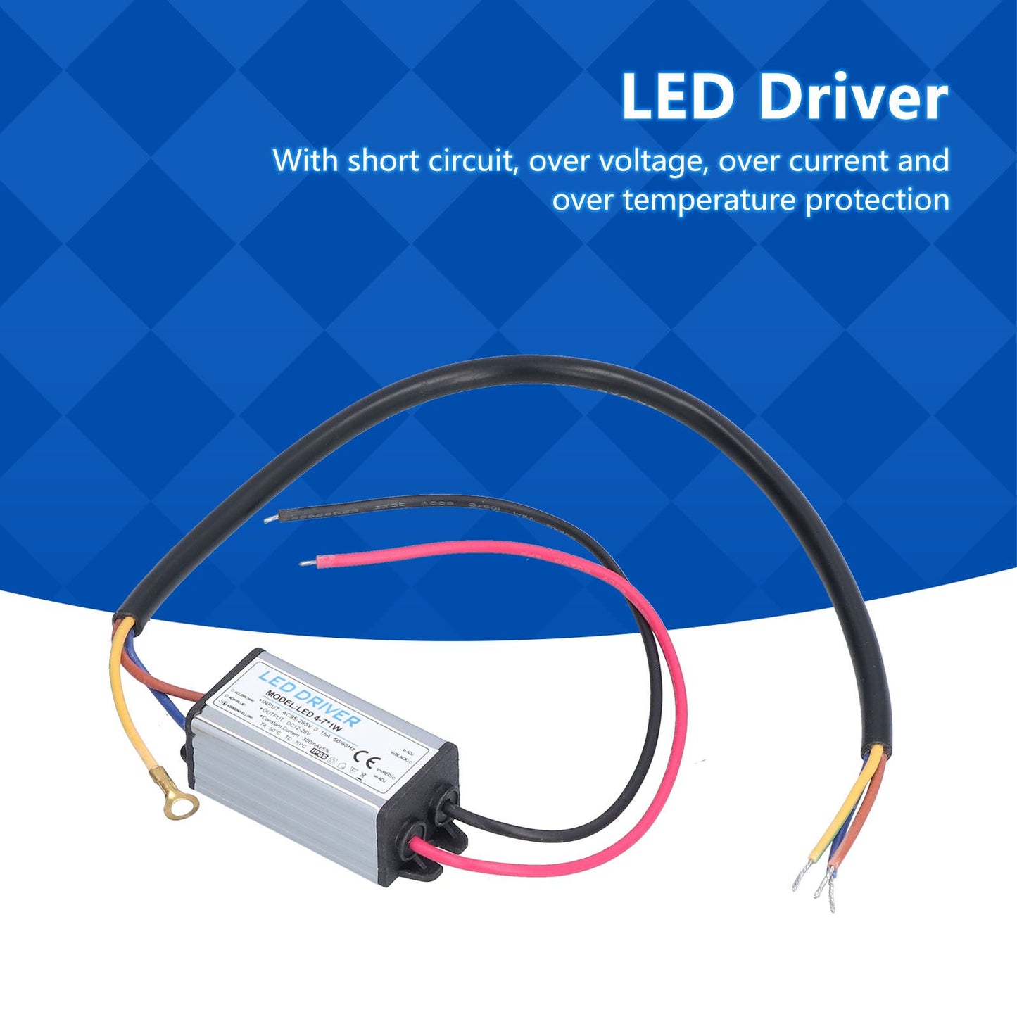 LED Driver AC 95-265V to DC 12-26V 300mA Power Supply Lighting Transformer IP65 Protection V1294-YM0523-3119210262011
