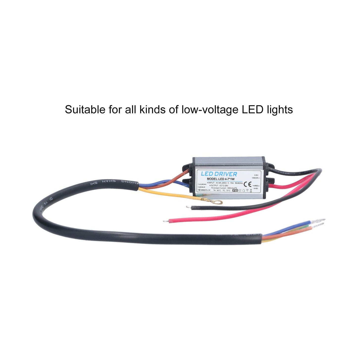 LED Driver AC 95-265V to DC 12-26V 300mA Power Supply Lighting Transformer IP65 Protection V1294-YM0523-3119210262011