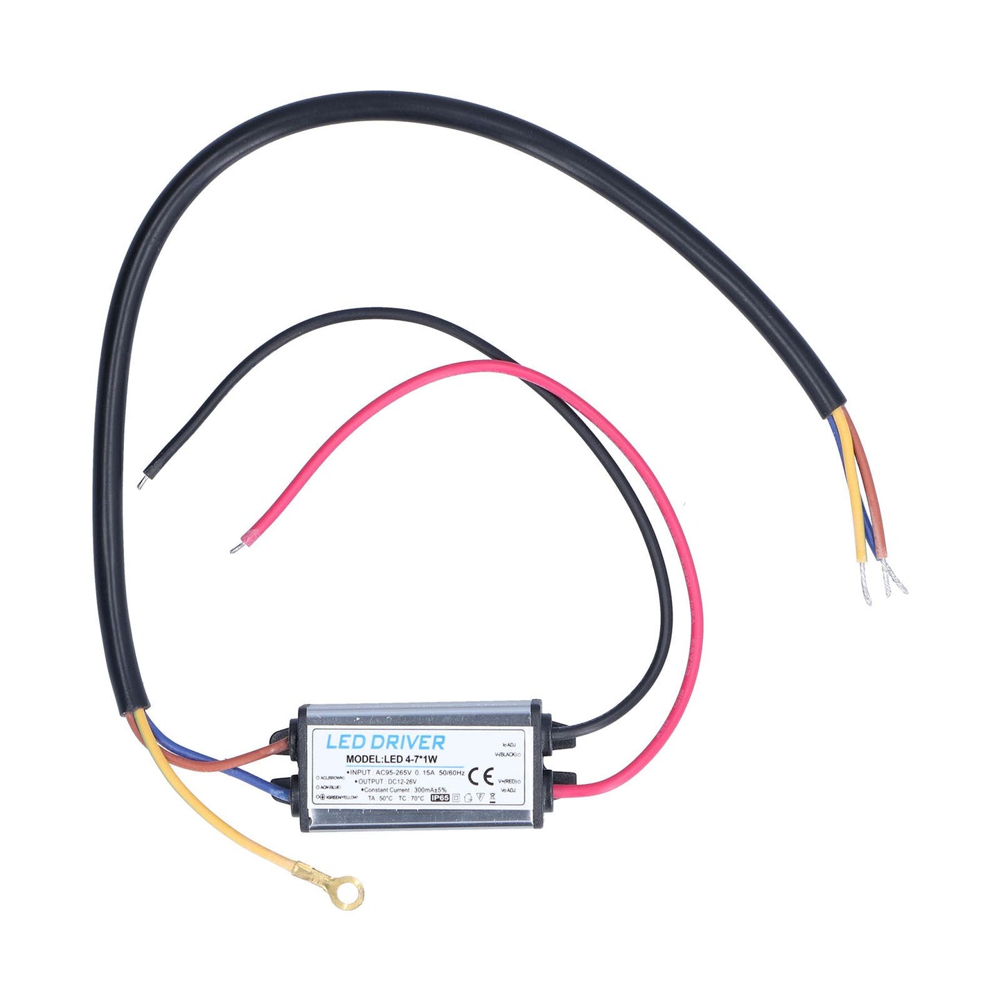 LED Driver AC 95-265V to DC 12-26V 300mA Power Supply Lighting Transformer IP65 Protection V1294-YM0523-3119210262011
