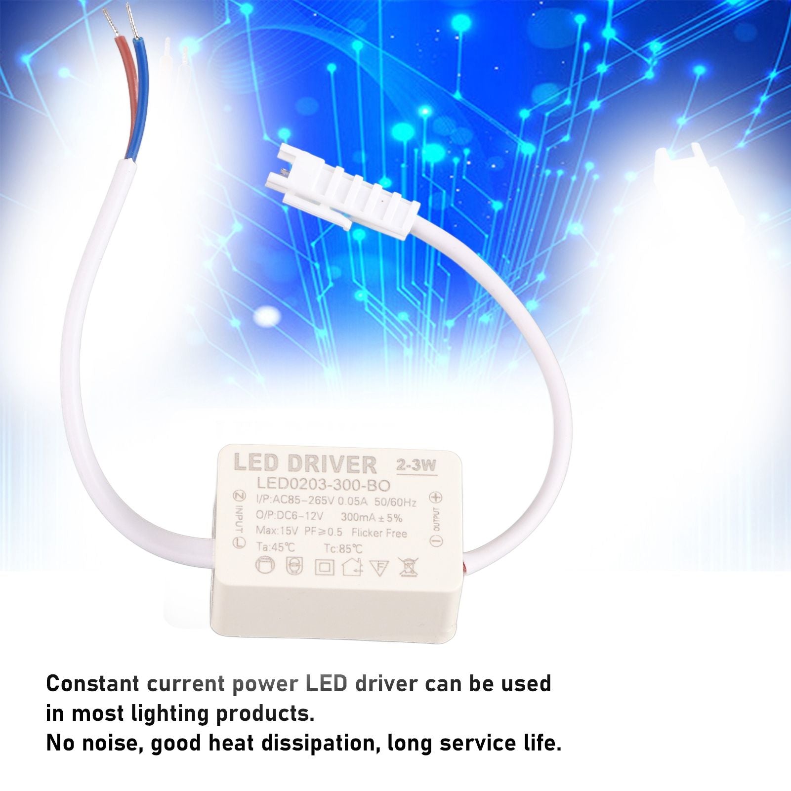 LED Driver Constant Current 300mA High Power AC 85-265V Output 6-12V DC Connector for LED Lamp Products V1294-YM0523-3119210262611