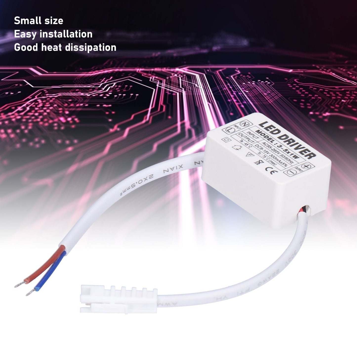 LED Driver 300mA 9-18VDC Small Size Easy Installation Good Heat Dissipation LED Transformer for Home V1294-YM0523-3119210262711