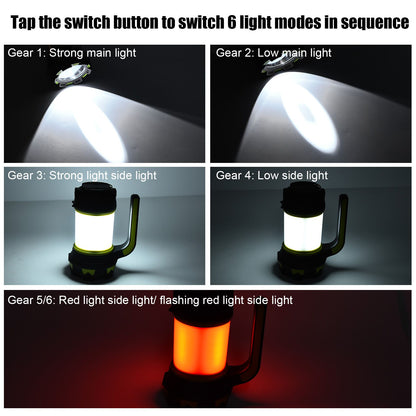 HC-261 Camping Light Multifunctional USB Rechargeable LED Camping Lantern with 6 Lighting Modes for Emergency V1294-YM0523-3119210263311