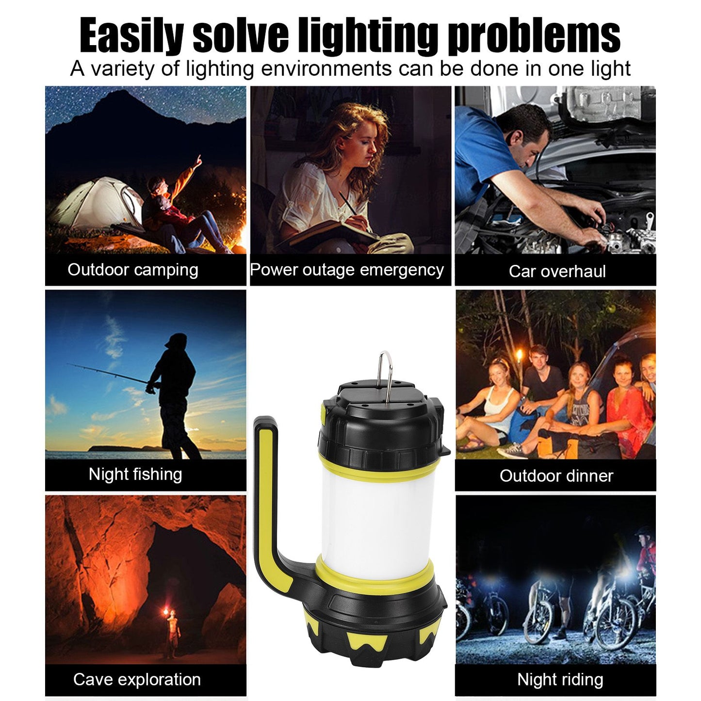 HC-261 Camping Light Multifunctional USB Rechargeable LED Camping Lantern with 6 Lighting Modes for Emergency V1294-YM0523-3119210263311