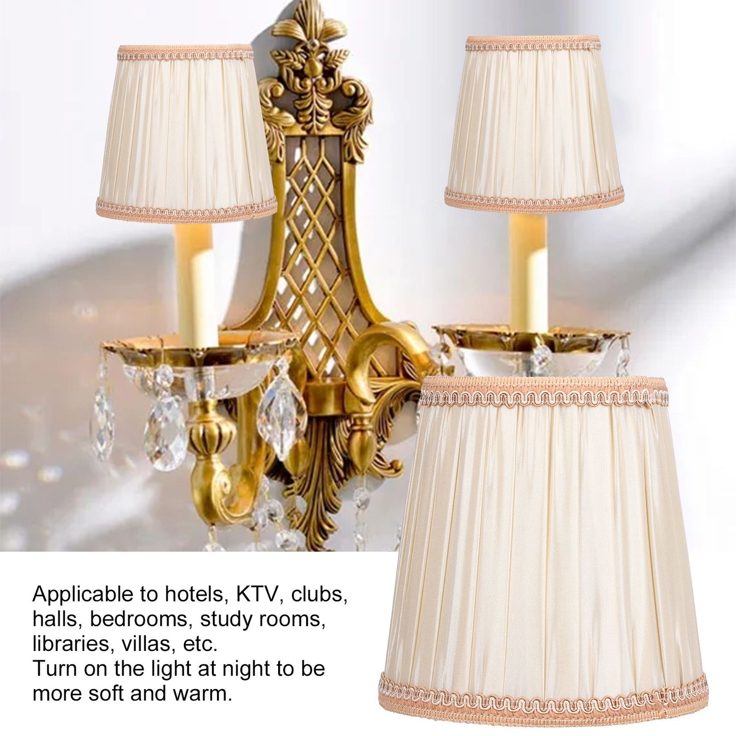 Cloth Lampshade Meson Installation Modern Simple Style for Candle Table Lamps Crystal Chandelier E14 V1294-YM0523-3119210263911