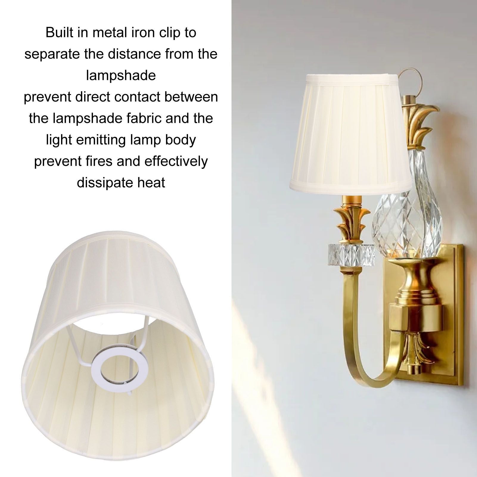 3Pcs Fabric Lampshade 6inx5.5inx4in Safe Exquisite High Light Transmittance Chandelier Lamp Shades V1294-YM0523-3119210264511