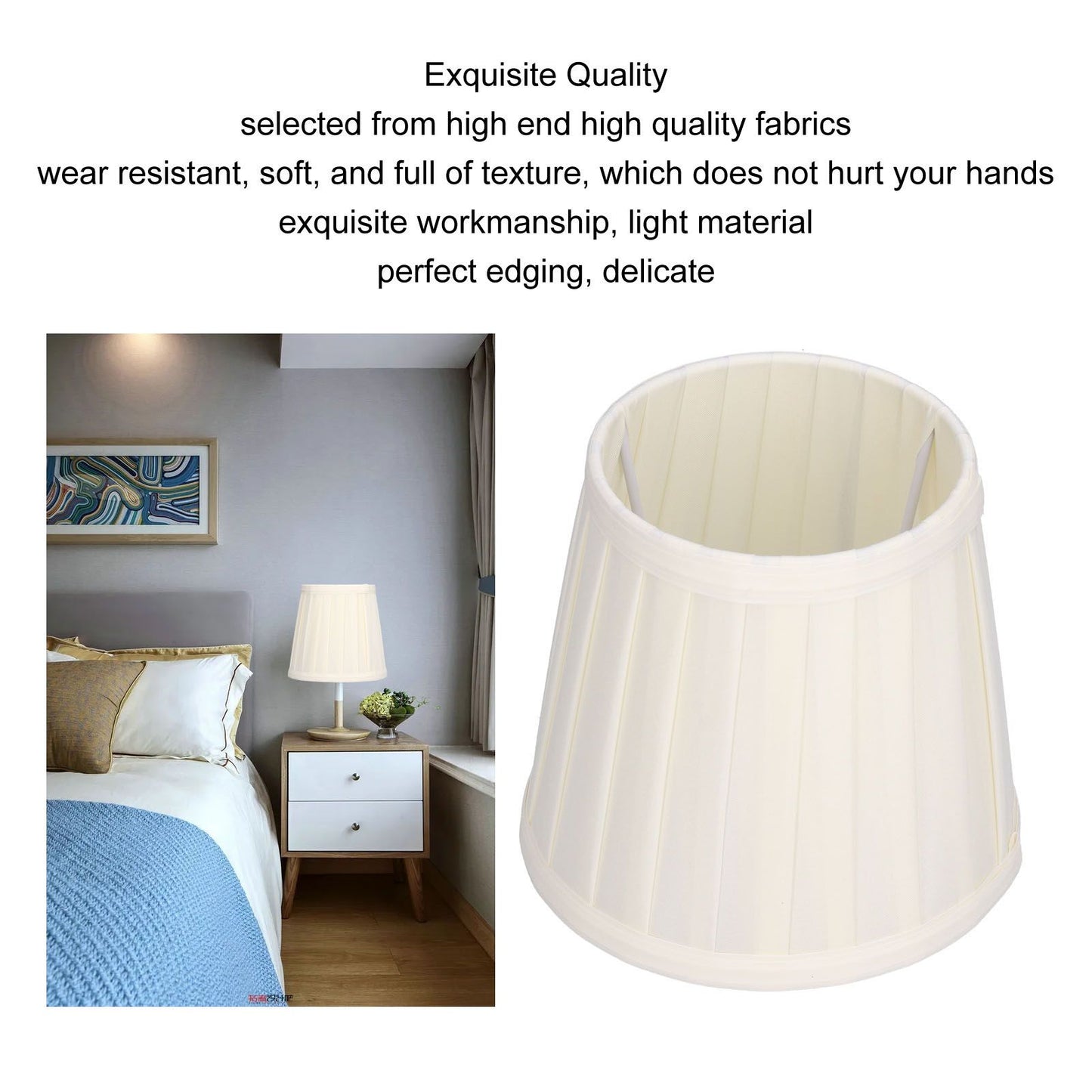 3Pcs Fabric Lampshade 6inx5.5inx4in Safe Exquisite High Light Transmittance Chandelier Lamp Shades V1294-YM0523-3119210264511