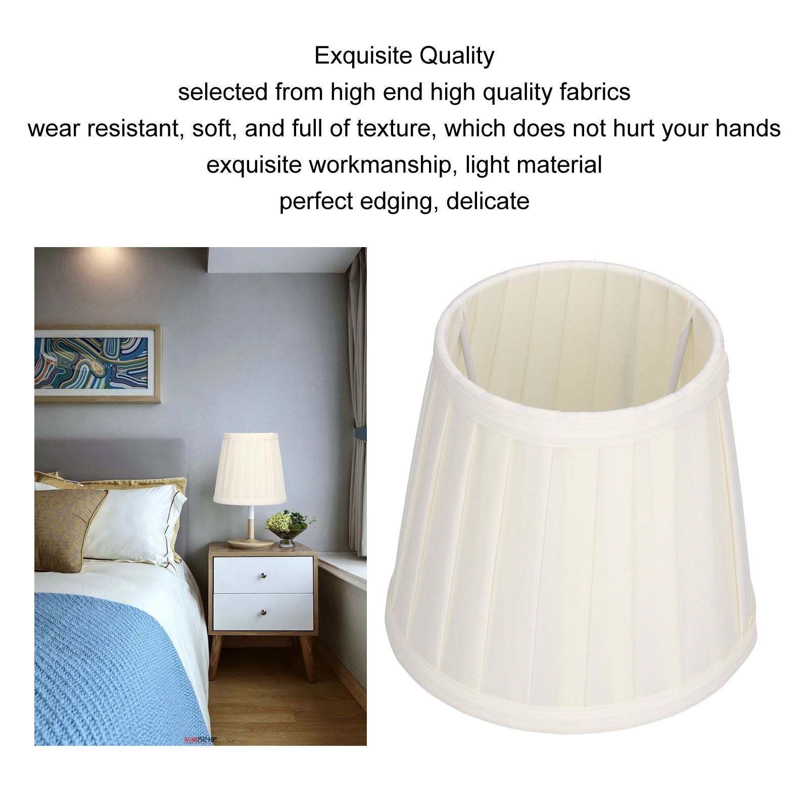 3Pcs Fabric Lampshade 6inx5.5inx4in Safe Exquisite High Light Transmittance Chandelier Lamp Shades V1294-YM0523-3119210264511
