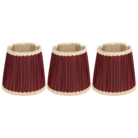 3pcs E14 Fabric Lamp Shade Wine Red Modern Clip On Lampshade for Home Wall Candle Table Lamps V1294-YM0523-3119210264911