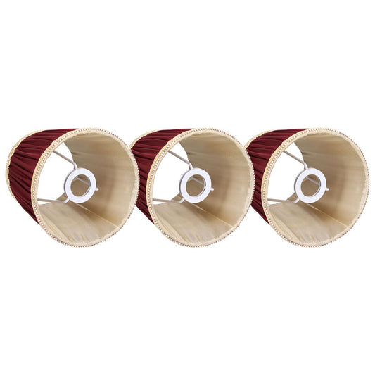 3pcs E14 Fabric Lamp Shade Wine Red Modern Clip On Lampshade for Home Wall Candle Table Lamps V1294-YM0523-3119210264911