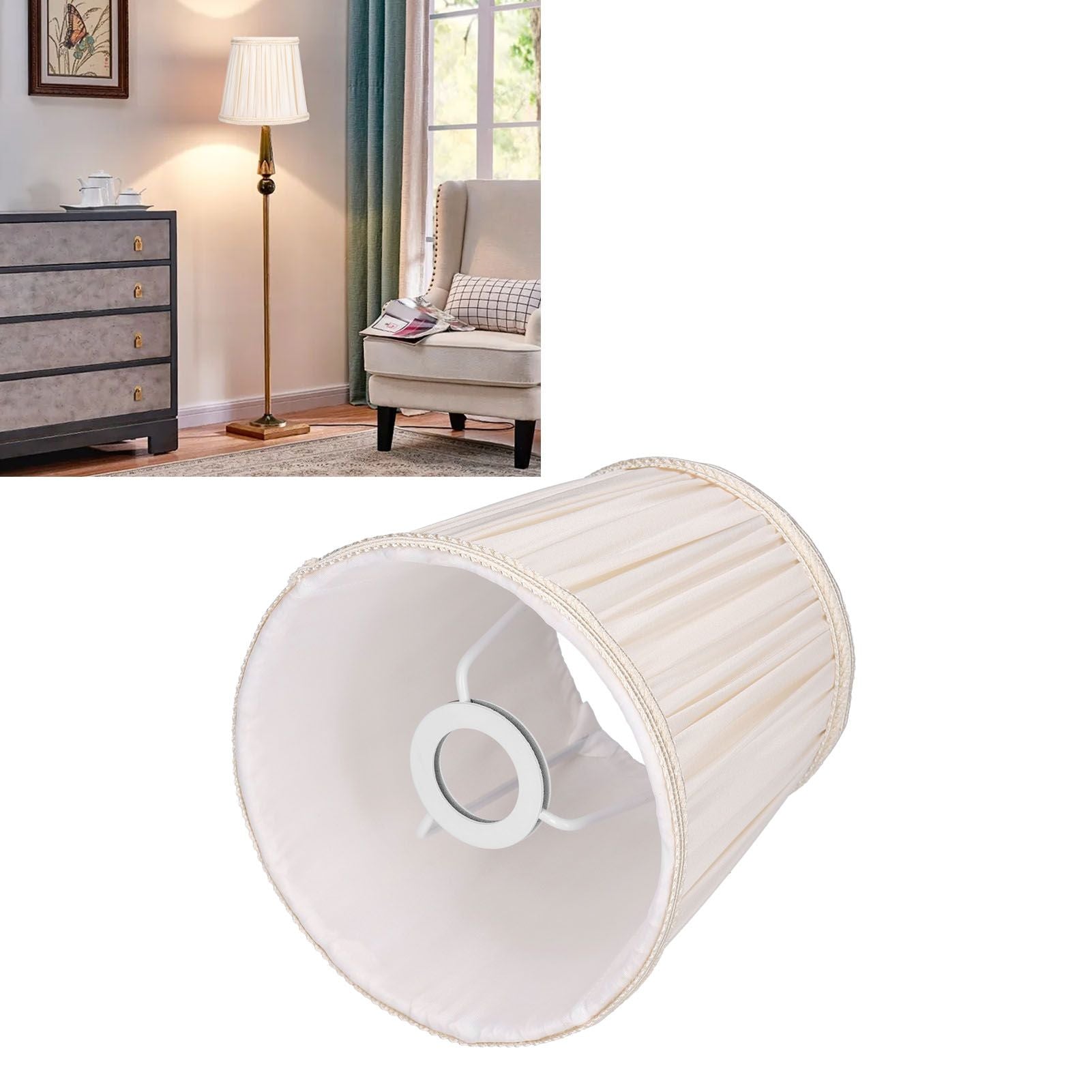 Cloth Lampshade Interventional Modern Decorative Fabric Table Lamp Cover for E14 BulbsApricot V1294-YM0523-3119210265011