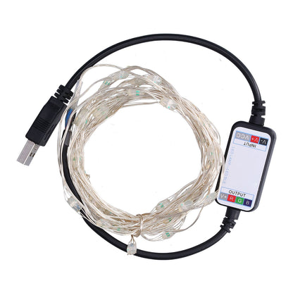 String Lights USB LED Colorful RGB Waterproof Copper Wire Music Light String Christmas Decoration Light5m 50 V1294-YM0523-3119210265211