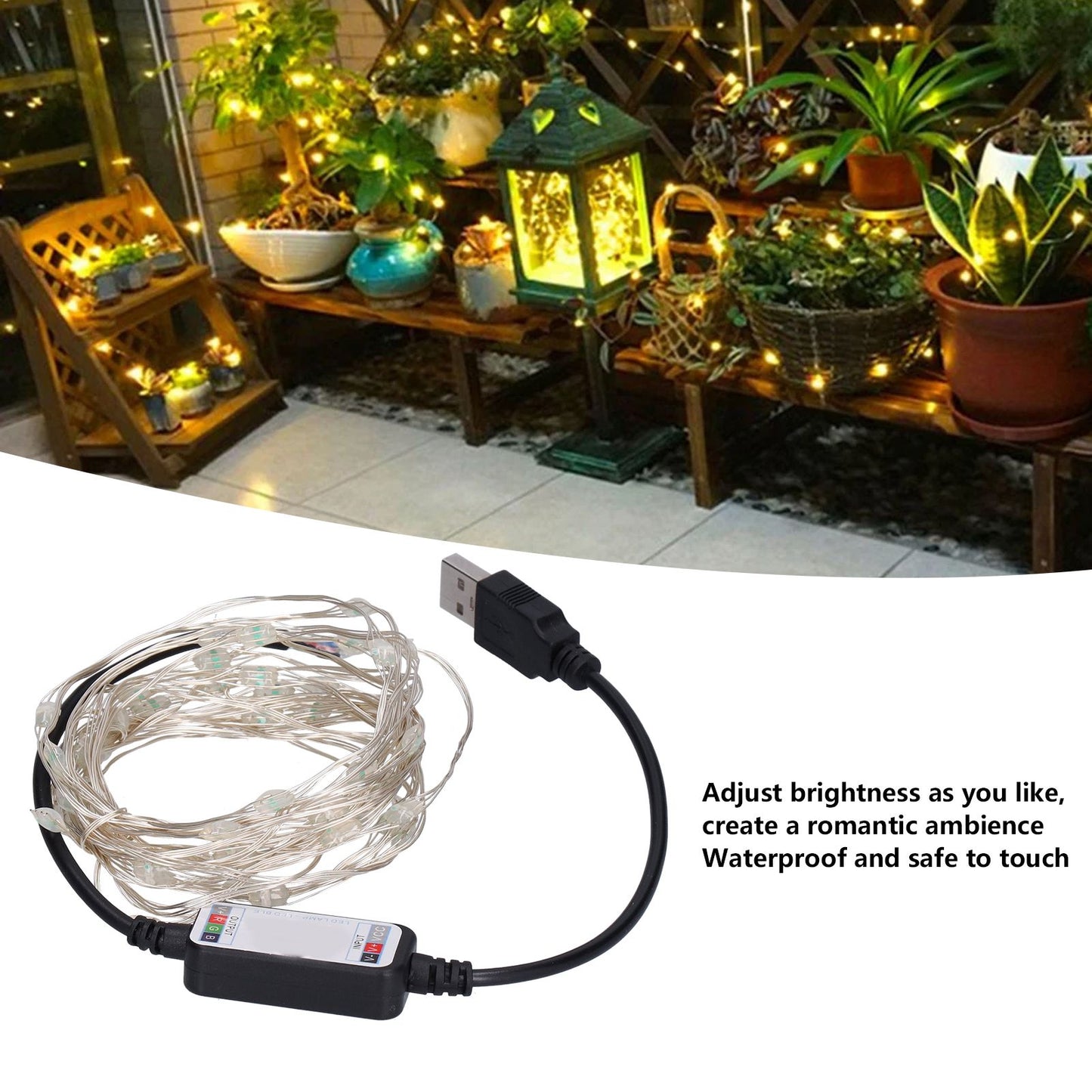 String Lights USB LED Colorful RGB Waterproof Copper Wire Music Light String Christmas Decoration Light5m 50 V1294-YM0523-3119210265211