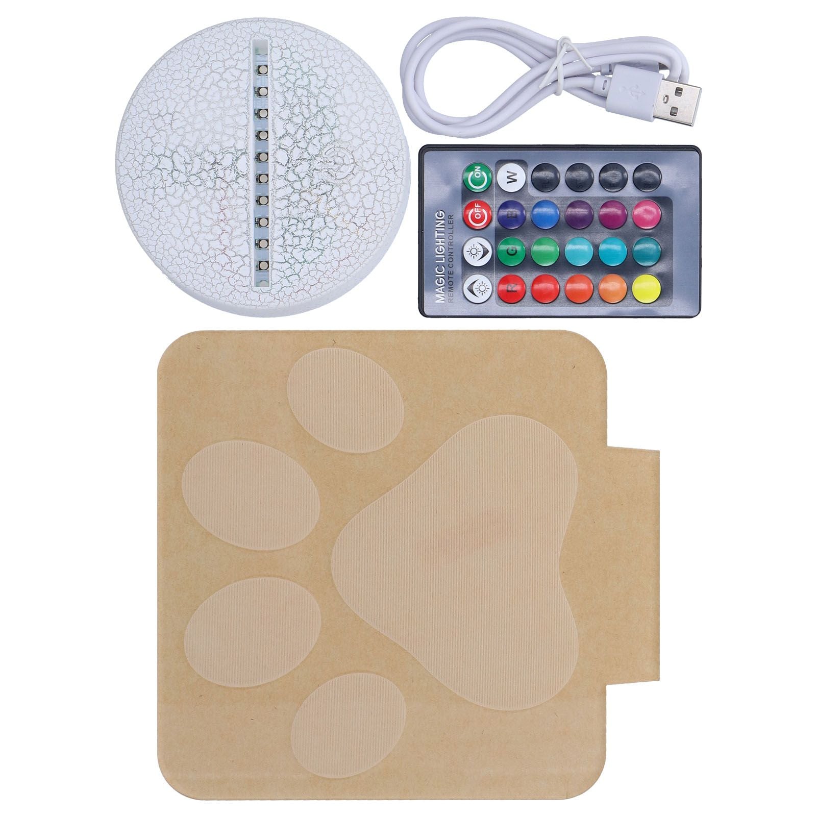 LED Night Light 16 Colors Four Lighting Modes Remote Control 3 Dimensions Little Feet Night Light for Kids V1294-YM0523-3119210265811