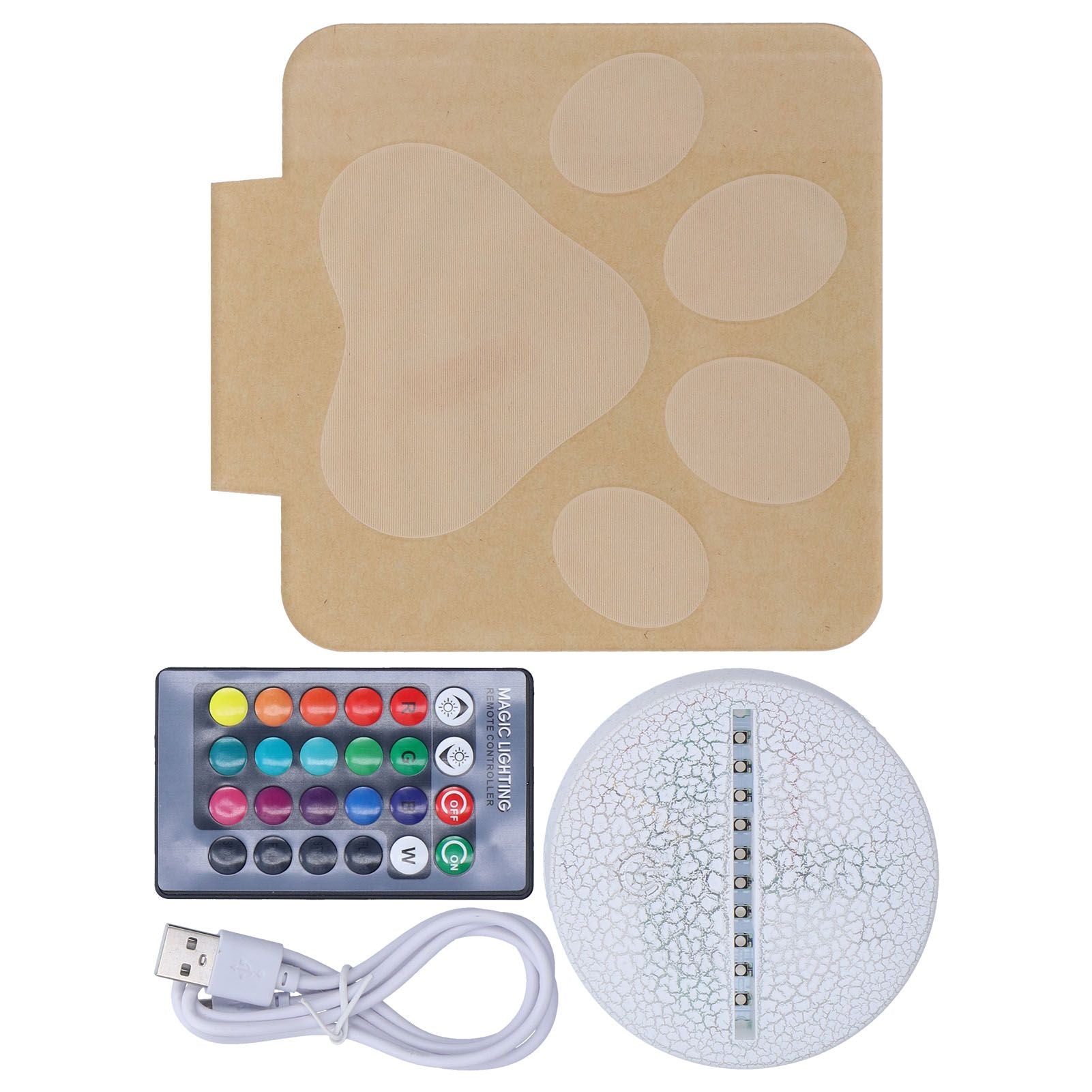 LED Night Light 16 Colors Four Lighting Modes Remote Control 3 Dimensions Little Feet Night Light for Kids V1294-YM0523-3119210265811