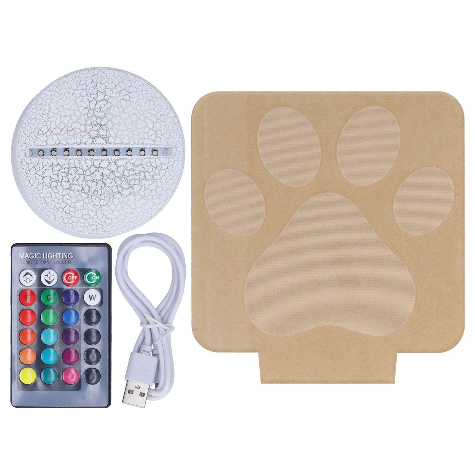 LED Night Light 16 Colors Four Lighting Modes Remote Control 3 Dimensions Little Feet Night Light for Kids V1294-YM0523-3119210265811
