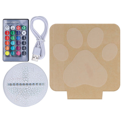 LED Night Light 16 Colors Four Lighting Modes Remote Control 3 Dimensions Little Feet Night Light for Kids V1294-YM0523-3119210265811