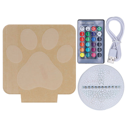 LED Night Light 16 Colors Four Lighting Modes Remote Control 3 Dimensions Little Feet Night Light for Kids V1294-YM0523-3119210265811