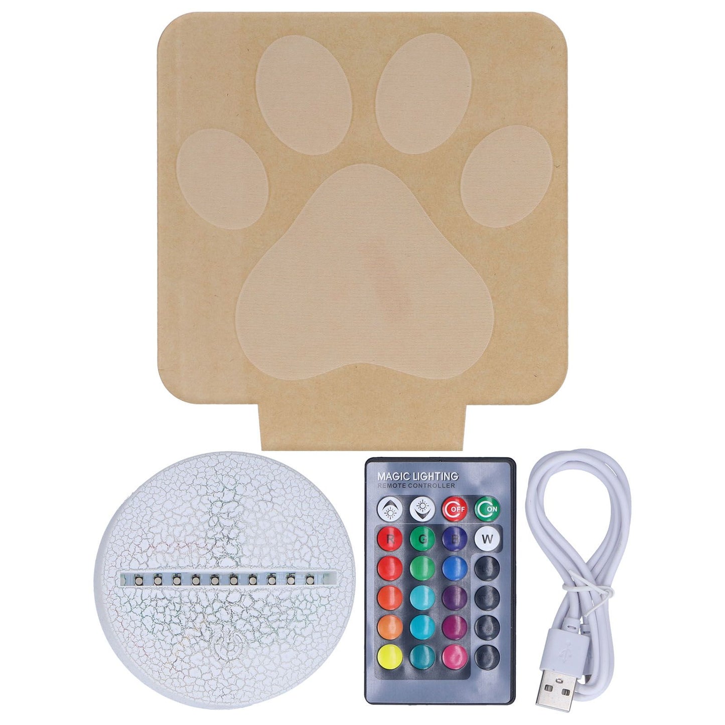 LED Night Light 16 Colors Four Lighting Modes Remote Control 3 Dimensions Little Feet Night Light for Kids V1294-YM0523-3119210265811