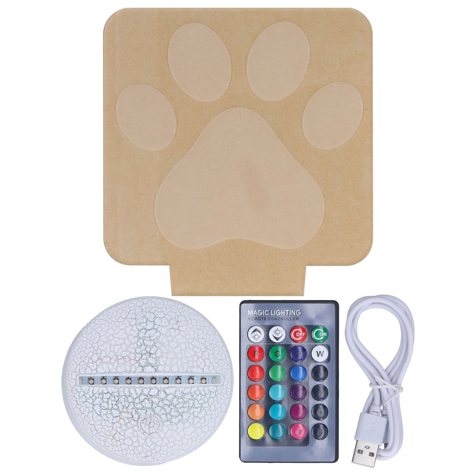 LED Night Light 16 Colors Four Lighting Modes Remote Control 3 Dimensions Little Feet Night Light for Kids V1294-YM0523-3119210265811
