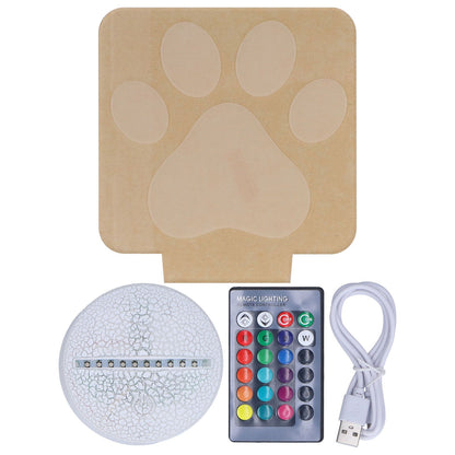 LED Night Light 16 Colors Four Lighting Modes Remote Control 3 Dimensions Little Feet Night Light for Kids V1294-YM0523-3119210265811