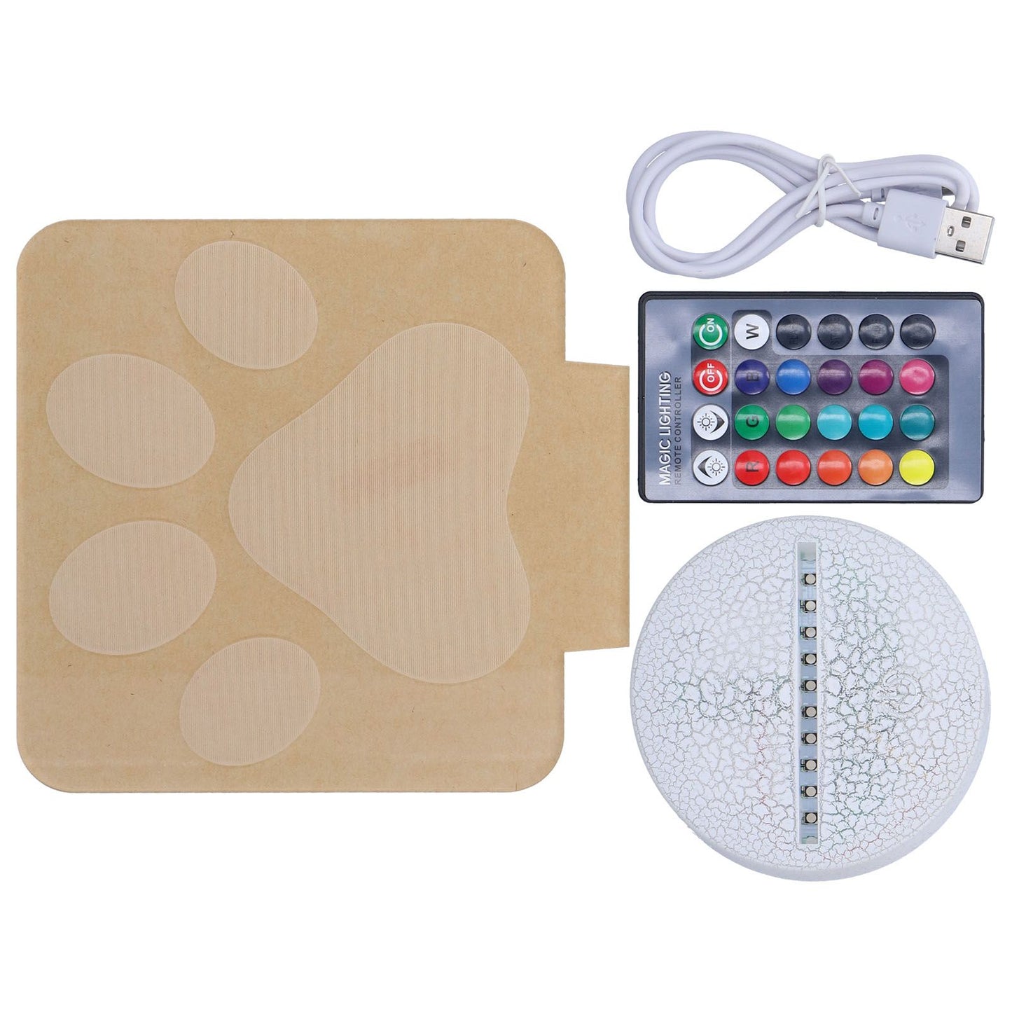 LED Night Light 16 Colors Four Lighting Modes Remote Control 3 Dimensions Little Feet Night Light for Kids V1294-YM0523-3119210265811