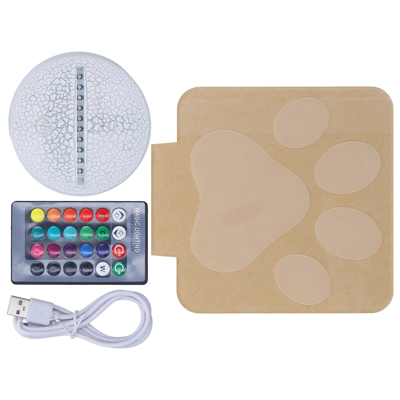 LED Night Light 16 Colors Four Lighting Modes Remote Control 3 Dimensions Little Feet Night Light for Kids V1294-YM0523-3119210265811