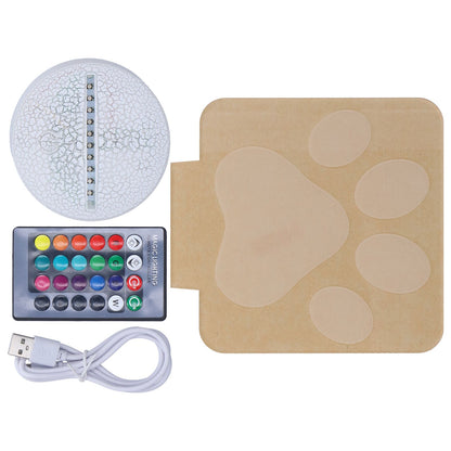 LED Night Light 16 Colors Four Lighting Modes Remote Control 3 Dimensions Little Feet Night Light for Kids V1294-YM0523-3119210265811