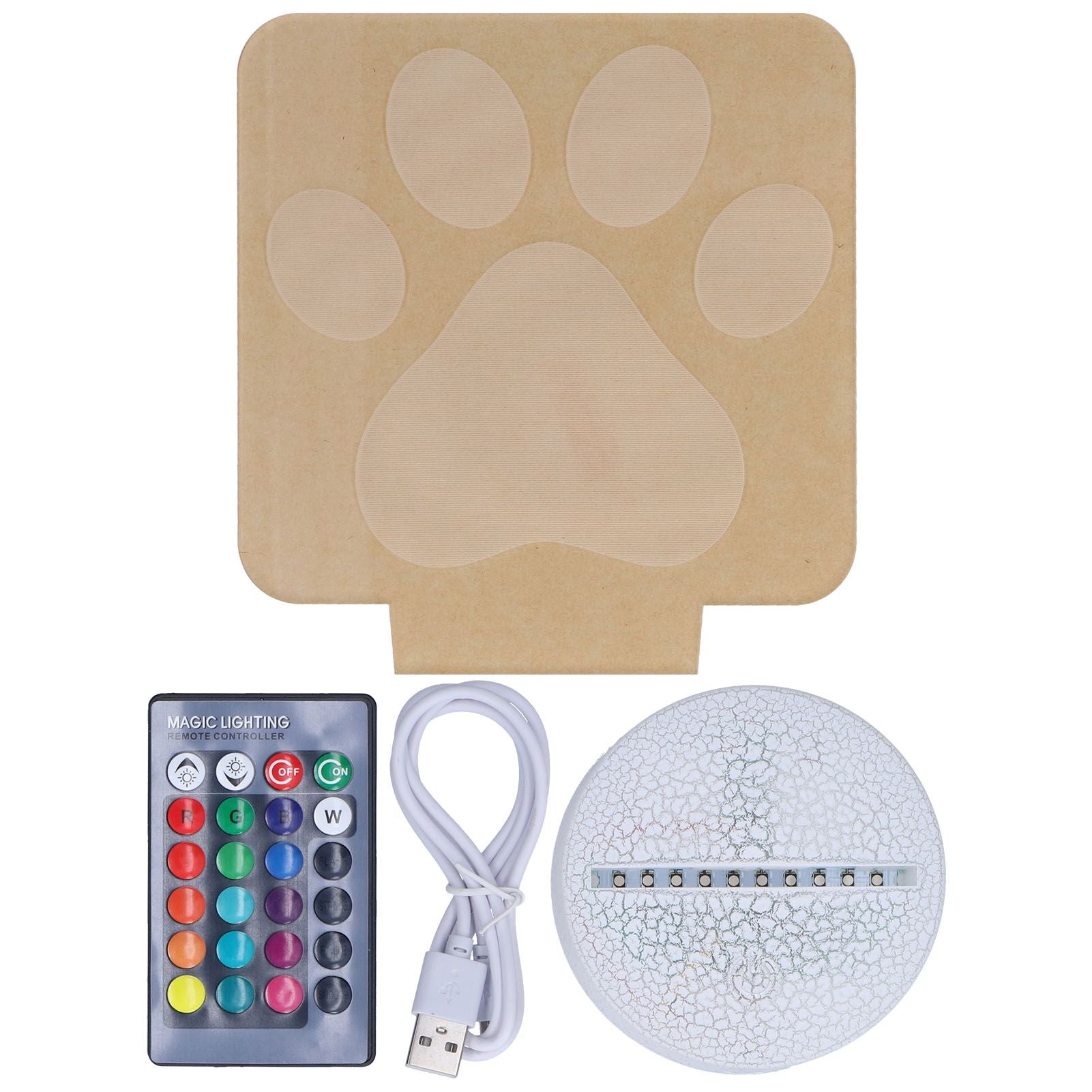 LED Night Light 16 Colors Four Lighting Modes Remote Control 3 Dimensions Little Feet Night Light for Kids V1294-YM0523-3119210265811