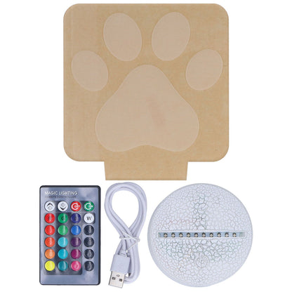 LED Night Light 16 Colors Four Lighting Modes Remote Control 3 Dimensions Little Feet Night Light for Kids V1294-YM0523-3119210265811