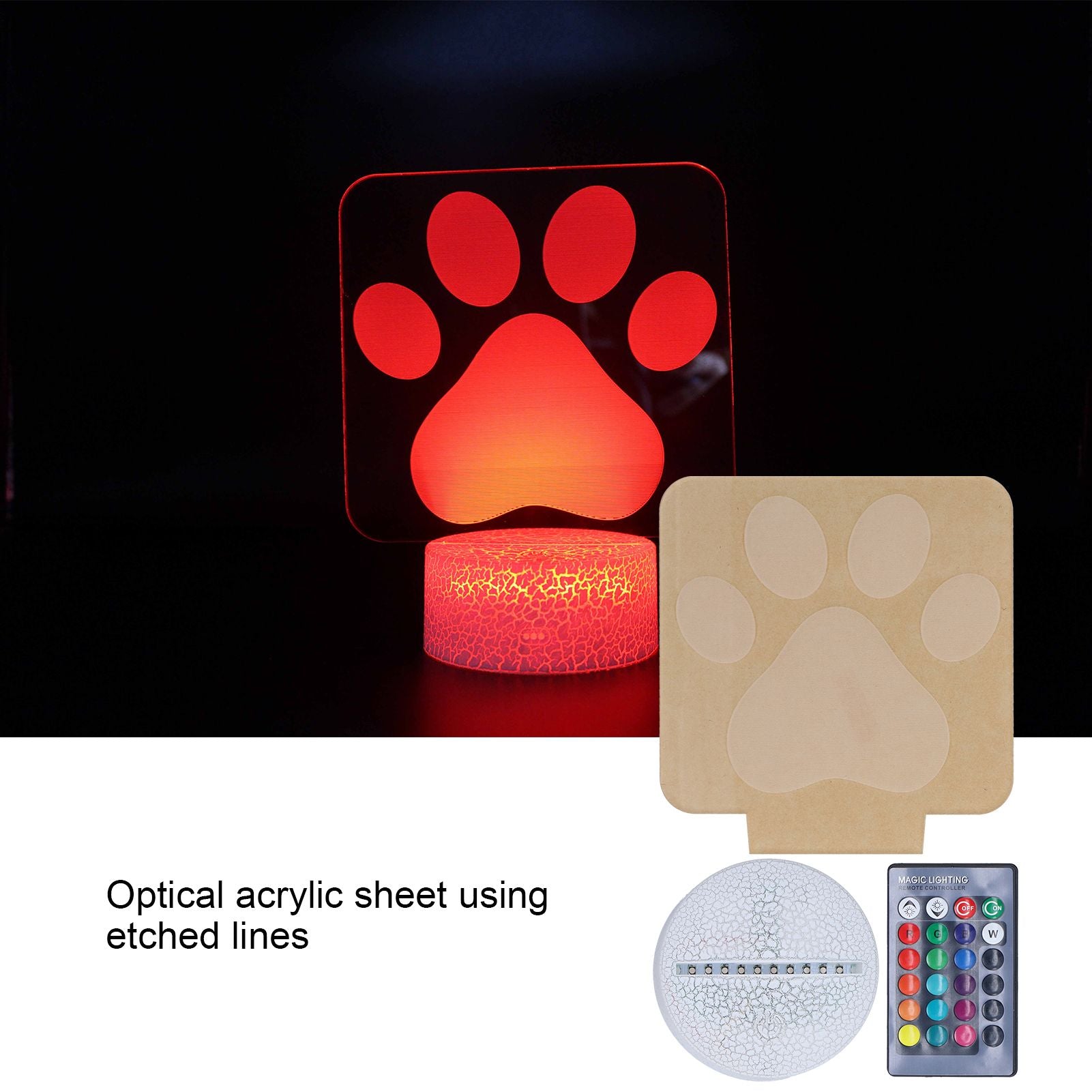 LED Night Light 16 Colors Four Lighting Modes Remote Control 3 Dimensions Little Feet Night Light for Kids V1294-YM0523-3119210265811