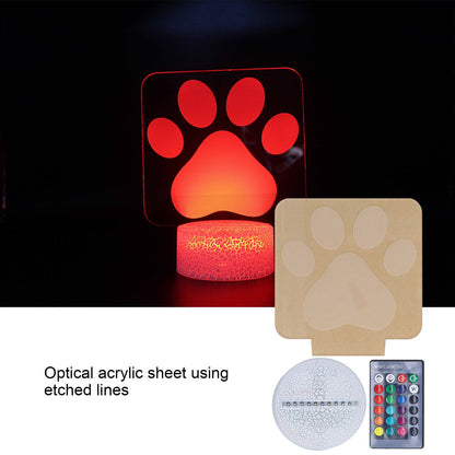 LED Night Light 16 Colors Four Lighting Modes Remote Control 3 Dimensions Little Feet Night Light for Kids V1294-YM0523-3119210265811