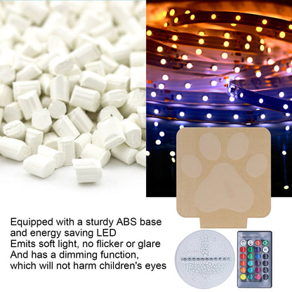 LED Night Light 16 Colors Four Lighting Modes Remote Control 3 Dimensions Little Feet Night Light for Kids V1294-YM0523-3119210265811
