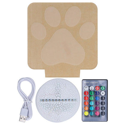 LED Night Light 16 Colors Four Lighting Modes Remote Control 3 Dimensions Little Feet Night Light for Kids V1294-YM0523-3119210265811