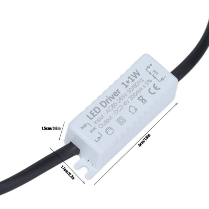LED Driver 1x1W Power Supply Transformer Adapter AC85-265V to 2-4VDC LED Power Driver for LED Light Computer V1294-YM0523-3119210266211